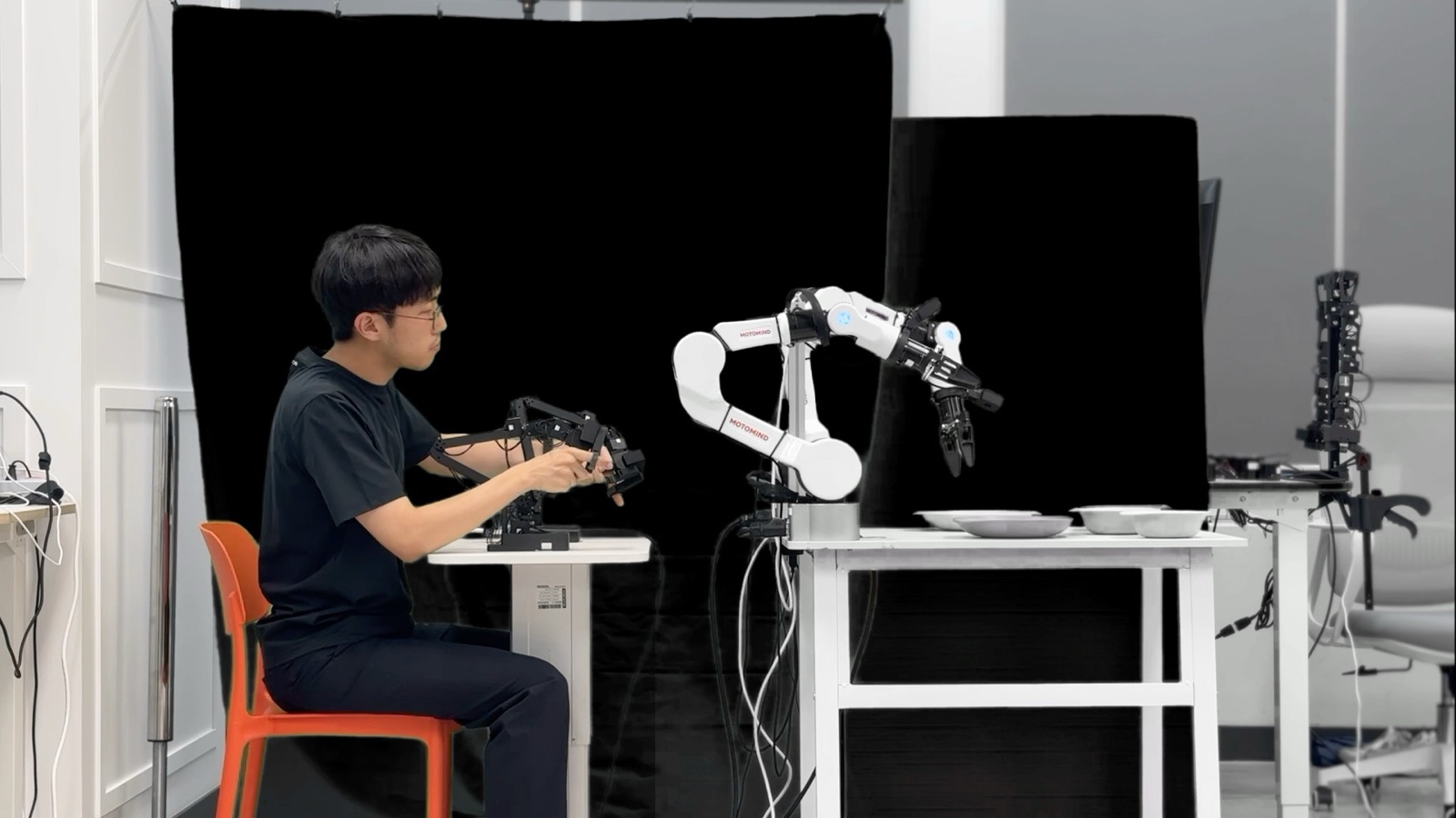 Haptic leader-arm data-capture setup
